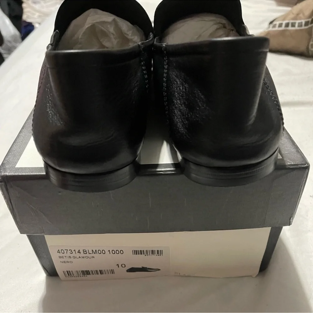 Gucci Black Leather Loafers with Gold Horse-Bit Detailing Sz 10 - Picture 8 of 12